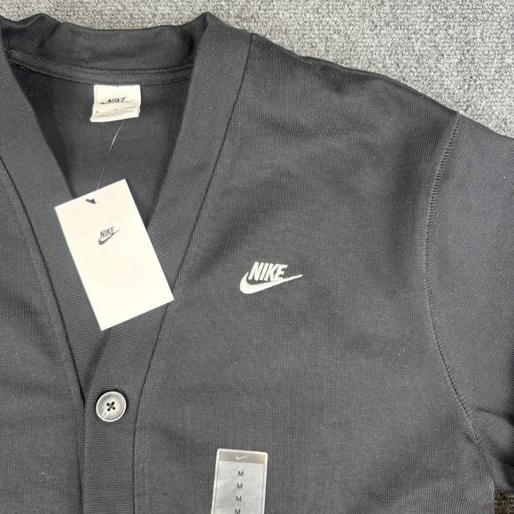 Nike Club Knit Fairway Cardigan Mens Size Medium M Black Golf Retro FN3898-010 - Picture 3 of 8
